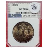 Graded 1884-O Morgan Silver Dollar MS66