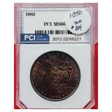 Graded 1882 Morgan Silver Dollar MS66