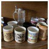 Etched Glass Stine and Coffee Mugs