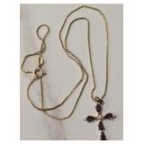 Pear Shaped Gemstone Cross 925 Pendant