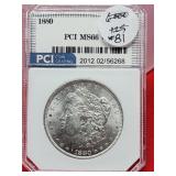 Graded 1880 Morgan Silver Dollar MS66