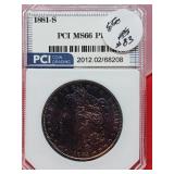 Graded 1881-S Morgan Silver Dollar MS66 PL