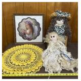 Home Interiors Girl 17x17 Print, Mop Doll, & More
