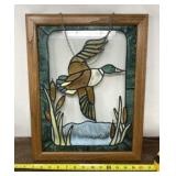 Hanging Stained Glass Mallard Duck 14 x 18