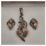 Black Hills Gold Earrings & Pendant