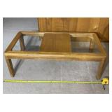 Coffee Table With Glass & Wood Top 46"X24"X16"