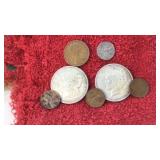 2 SILVER DOLLARS: 1921-O MORGAN & 1922 PEACE,
