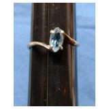 SZ.7 STERLING SILVER &BLUE TOPAZ RING 1.7GRAMS