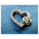 10K.GOLD&STERLING SILVER HEART PENDANT 2.0GRAMS