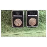 UNC. 1922 & 1923 PEACE SILVER DOLLARS