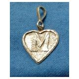 STERLING SILVER HEART PENDANT 1.4GRAMS
