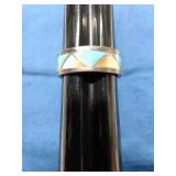 SZ.7 STERLING SILVER& TURQUOISE RING 3.4GRAMS