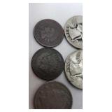 Silver quarters to Indian Head pennies  1912 v