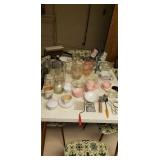 Old  kitchen utensils  pink dep pitcher broke.