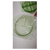 2 green dep glass