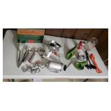 Cookie maker, meat grinder & kitchen utensils