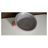 Old aluminum washpan.