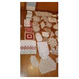 Doilies and fancy work.