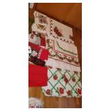 Christmas table cloths towels pot holders