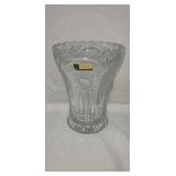Lead crystal whiskey decanter & vase.
