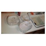 3 pieces of Corning Ware one is chipped