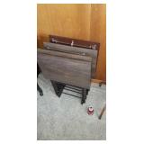 Coat tree and tv trays.