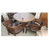 Round table with 4 chairs.