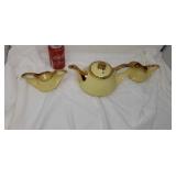 Pearl  china tea pot with creamer & sugar.