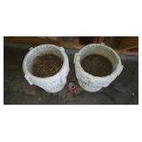 Two  concrete planters