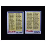 2 Checklist Baseball Cards