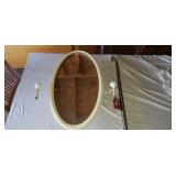 1960s oval medicine cabinet lighted  and stainless