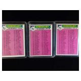 3 Checklist Baseball Cards