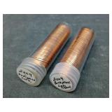 Two 2009 BU tubes of Pennies