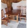Large mission style harvest table with high back