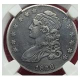 1836 LF Capped Bust Half Dollar