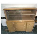 Wooden Cabinet with Glass Sliding Door