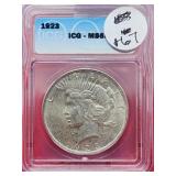 Graded 1923 Peace Silver Dollar MS65