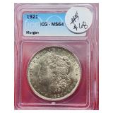Graded 1921 Morgan Silver Dollar MS64