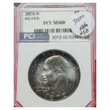 Graded 1972-S Eisenhower Silver Dollar MS69