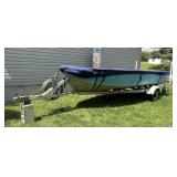 1978 15ft Lund Semi-V Aluminum Boat w/Cover