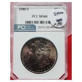 Graded 1890-S Morgan Silver Dollar MS66