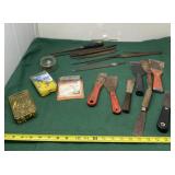 Files, Scrapers, Plastic Anchors and Hose Clamps