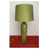 Green Glass Lamp with Shade