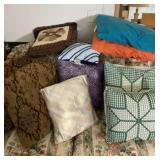 All Pillows on Loveseat.