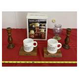 Mom and Dad Cups and Candle Holders