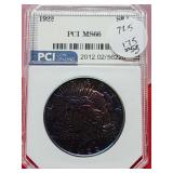 Graded 1922 Peace Silver Dollar
