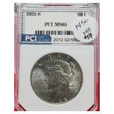 Graded 1922-S  Peace Silver Dollar