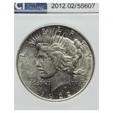 Graded 1922-D Peace Silver Dollar