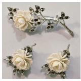 Set of Earrings, Matching Brooch