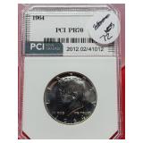 Graded 1964 Kennedy Silver Half Dollar PR70